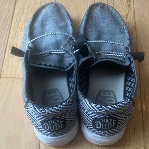 Hey Dude Kids Black and Gray Moccasins